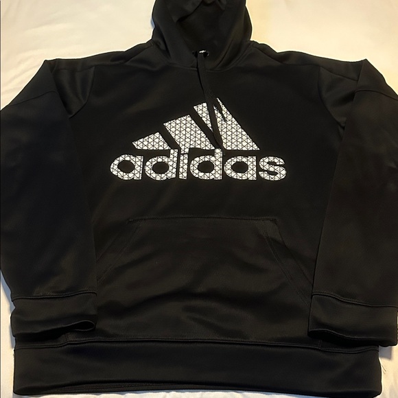Adidas Men's Black and White Logo Hoodie - Picture 1 of 6